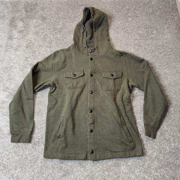 Ezekiel Other - Ezekiel Olive Hooded Button-Up Jacket Men’s M Cotton Blend Cali-Grade Comfort